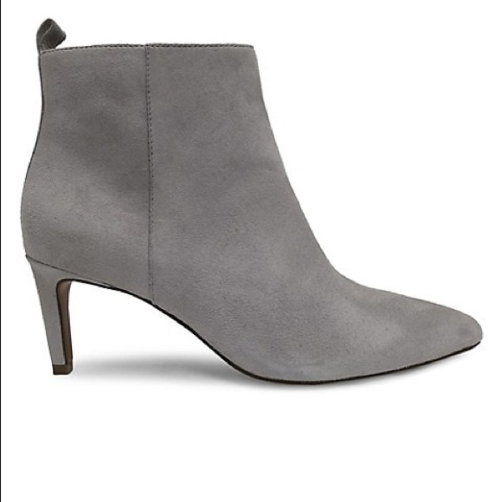 EN THREAD Bootie Suede Leather Zip Light Taupey Grey 2.75” Heel Size Sz 8